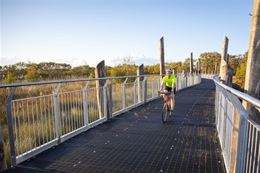 Riding the new Fernleigh Awabakal Shared Track