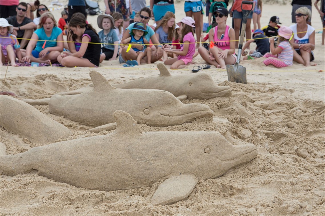Sand sculpture and competition Lake Macquarie City Council