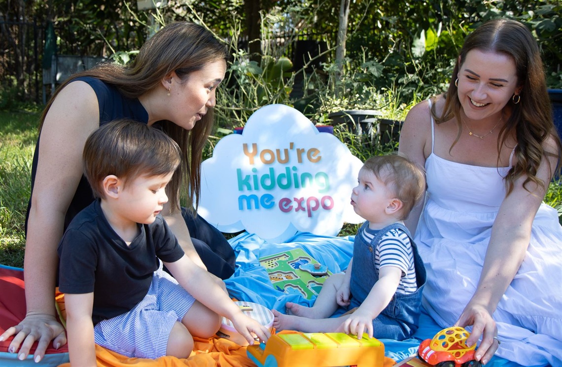(From left to right) Samantha Neal with 3 year old son Harrison Neal and 1 year old Eddie Tuckerman with mum Kate Tuckerman.jpg