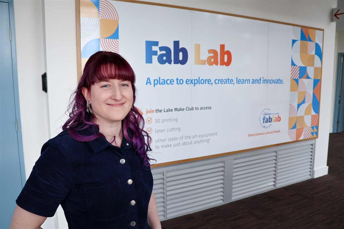 Smart Cities Lead Claire Chaikin-Bryan outside the new Fab Lab at Swansea.jpg
