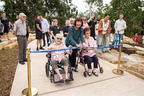 Mayor Kay Fraser and Halton family members cut the ribbon on the $5.4m revamp.jpg