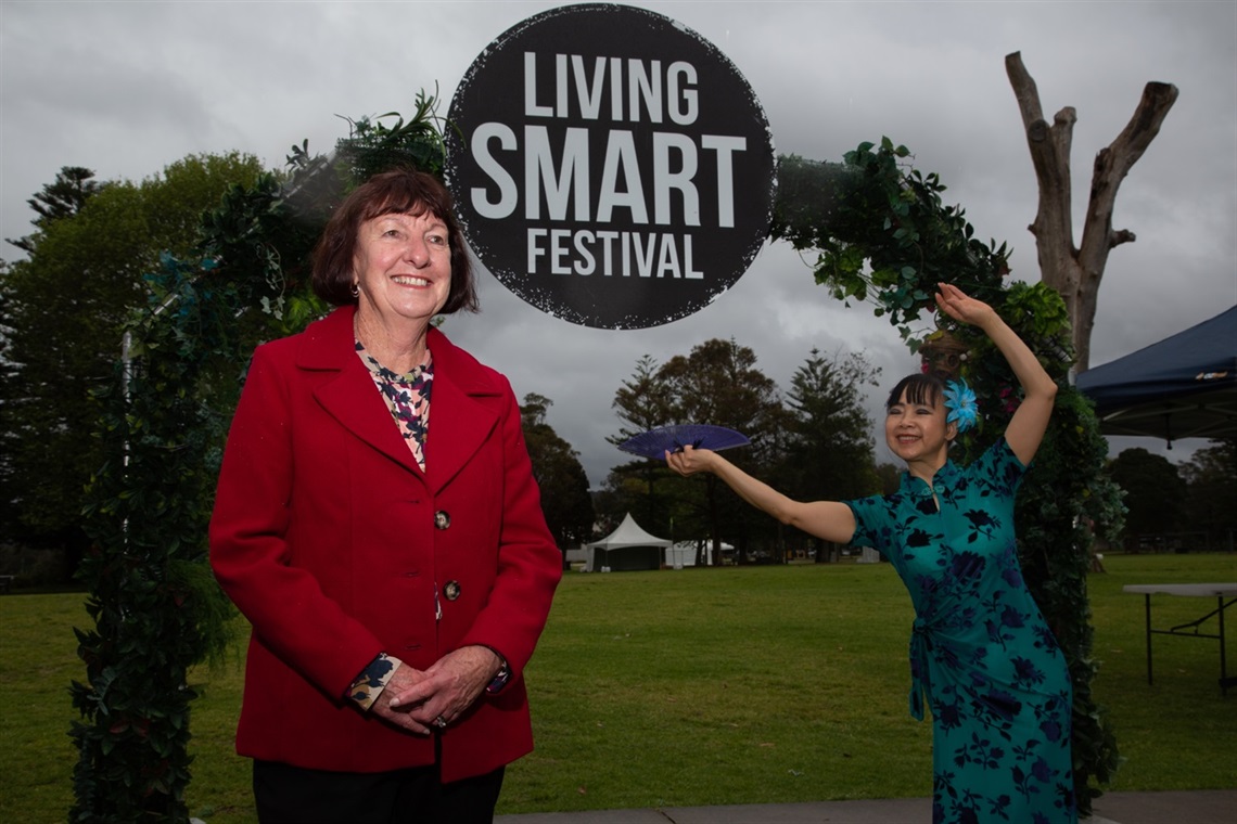 Mayor Kay Fraser and dancer Yingping Ye, who will perform at Sunday's inaugural Living Together Festival.jpg