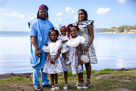 The Shobowale family outside Friday's citizenship ceremony at Rathmines.jpg