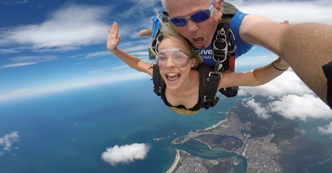 skydive over Lake Mac